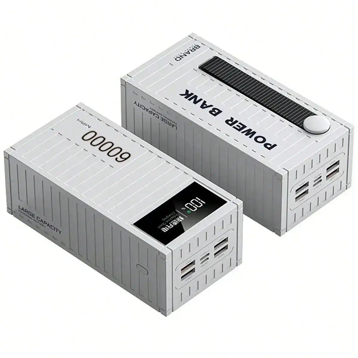 Power Bank 60000mAh | Carga Rápida, Pantalla LED y 4 Salidas USB